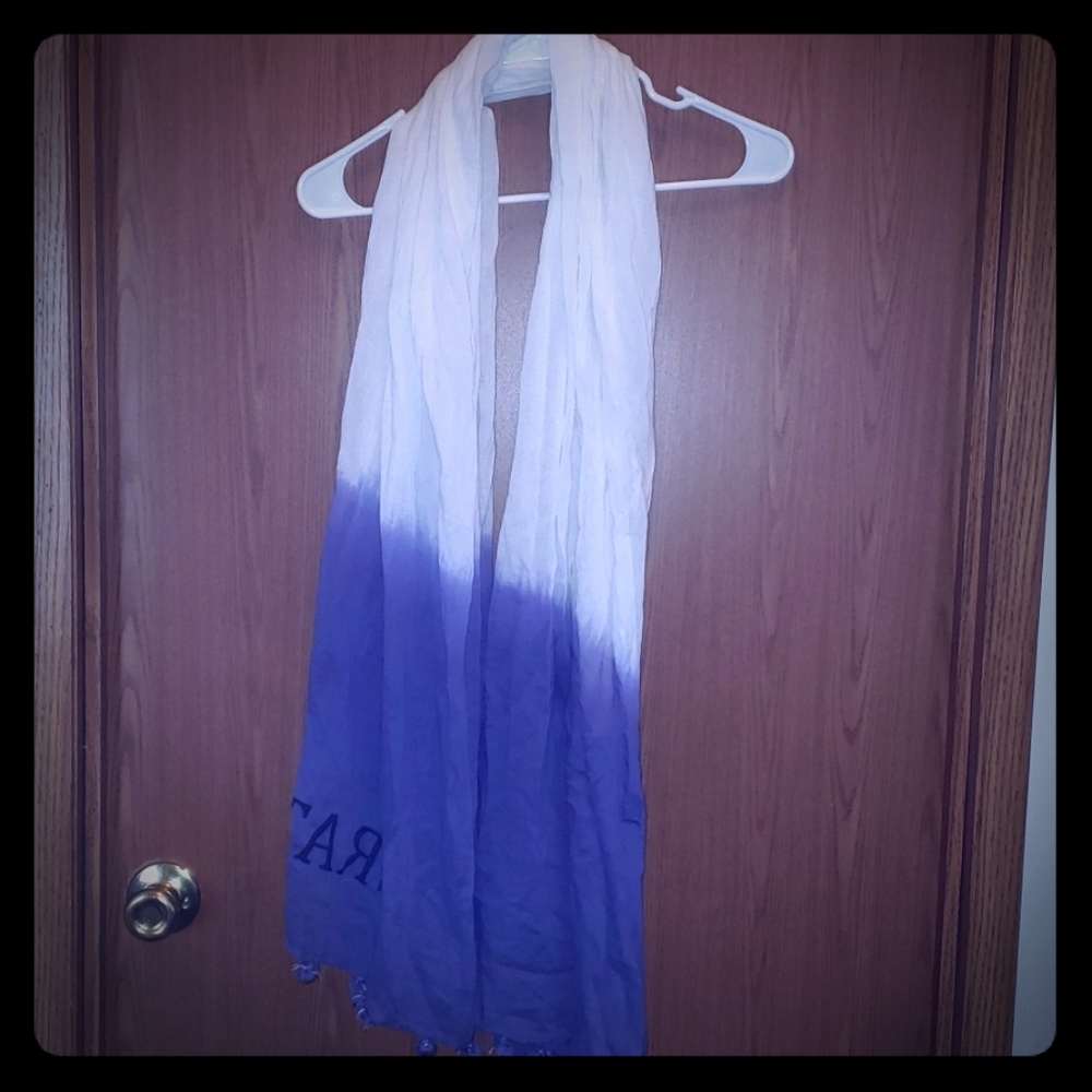 Gratitude Cotton Scarf purple and white